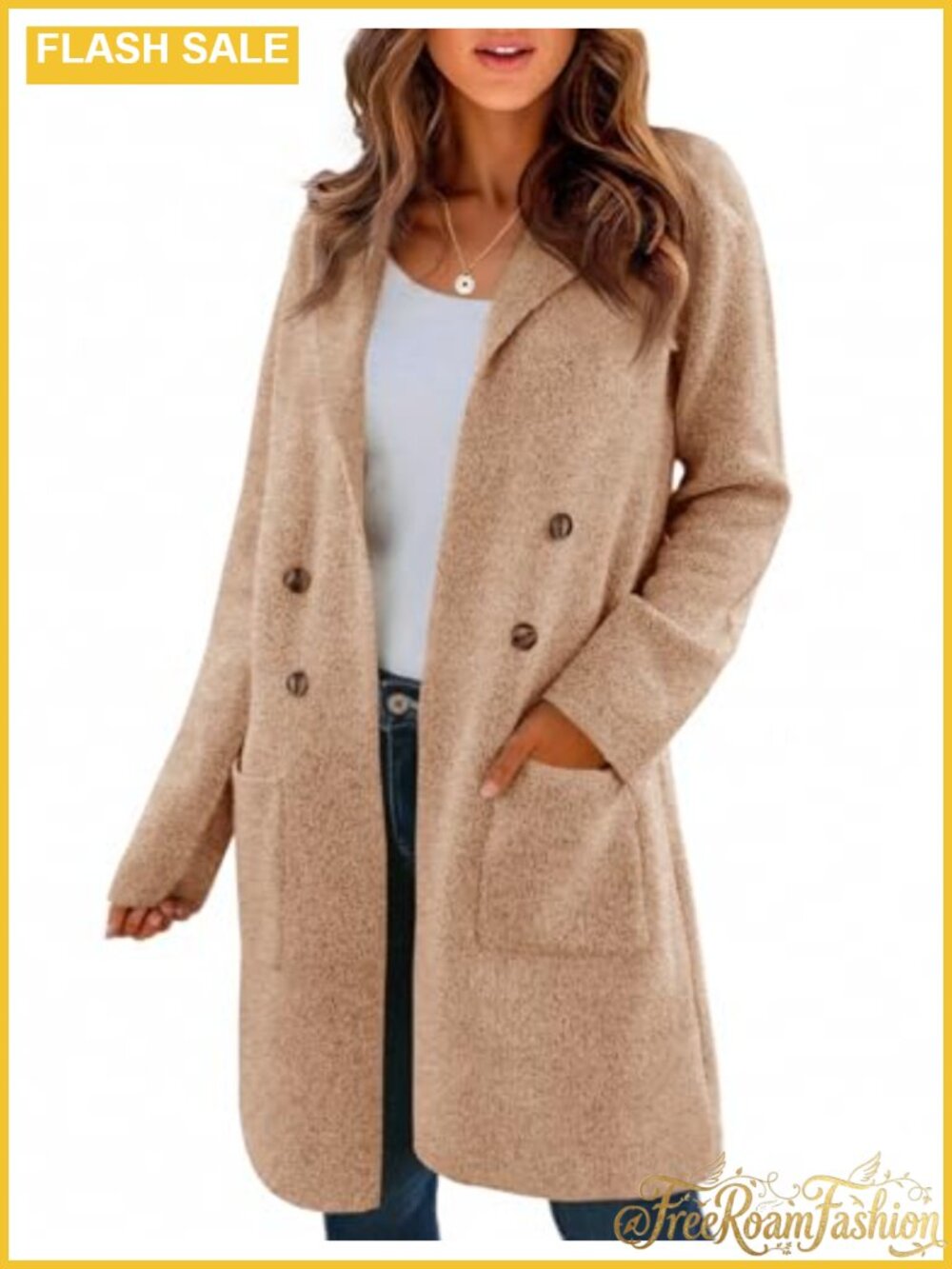 Saodimallsu Women's Long Cardigan Sweater Open Front Knit Coatigan